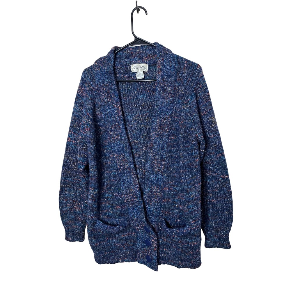Vintage Partners by Mervyns Women's Blue Multi‎ Color Knit Cardigan Sweater M